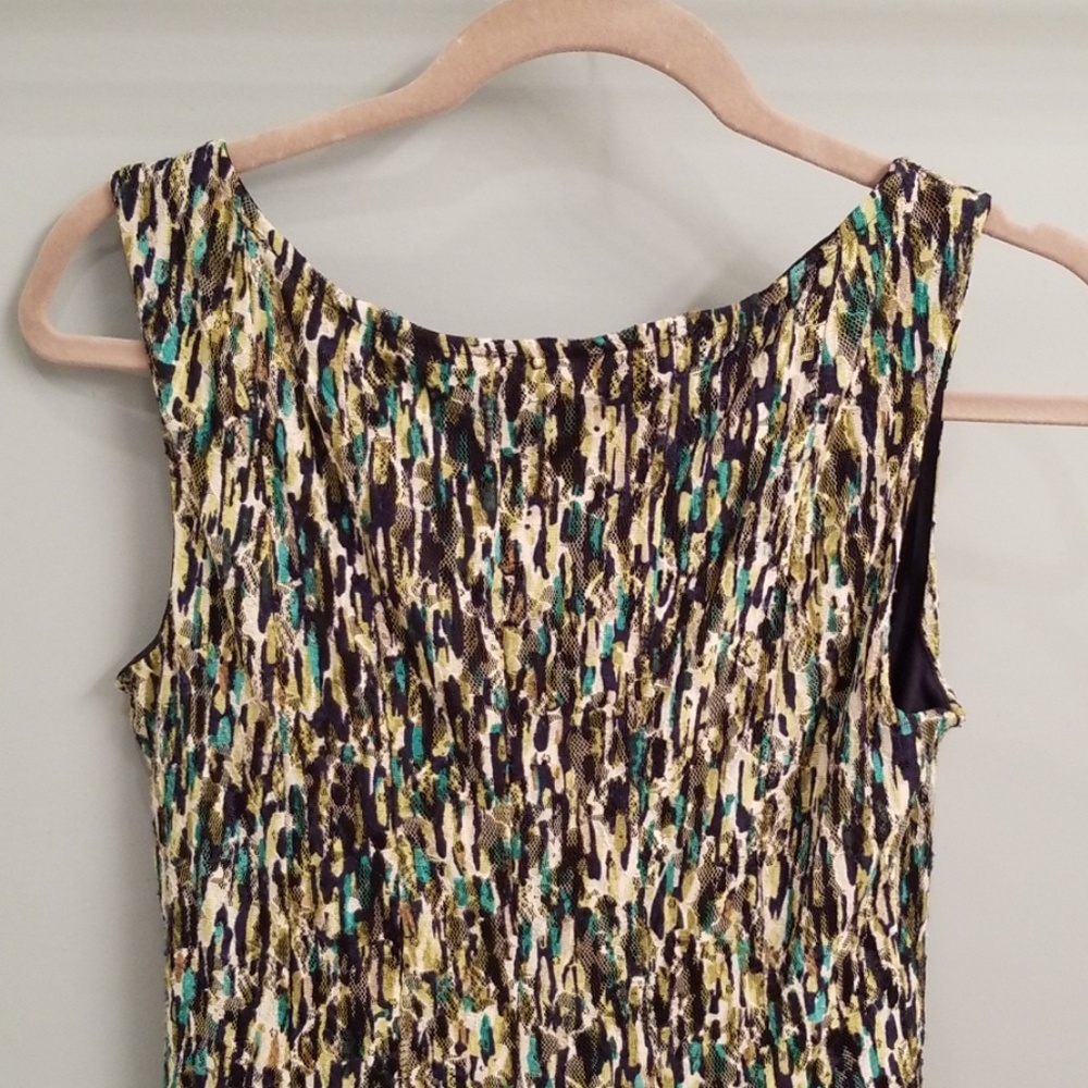 Perceptions Green, Cream, Black & Teal Dress in S - Picture 7 of 8